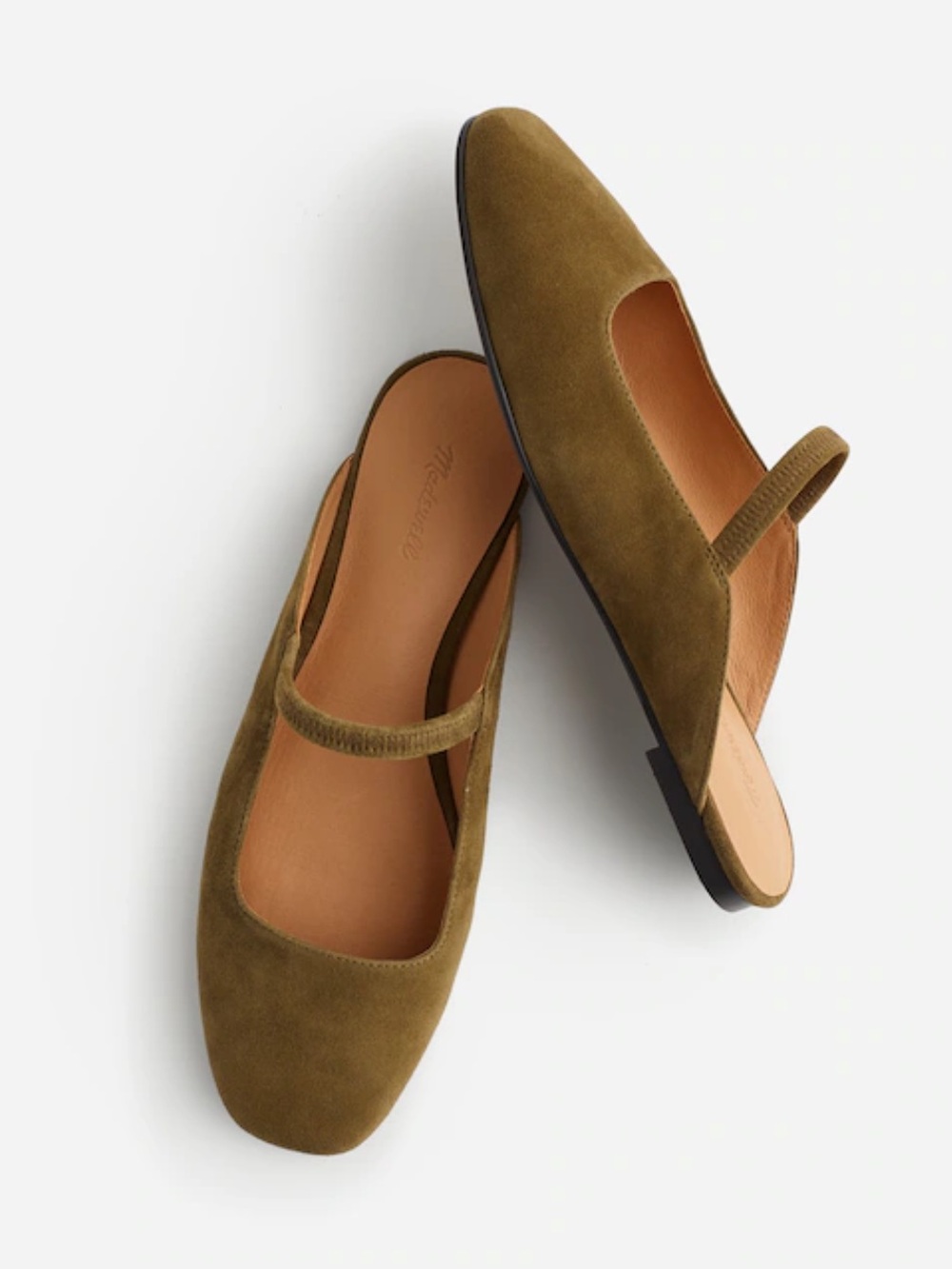 Madewell Greta Ballet Flat Mule Flats Spiced Olive